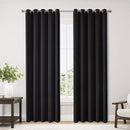 ChrisDowa Blackout Curtains 70 inches Wide for Bedroom - 2 Panels Set Extra Wide Grommet Thermal Insulated Room Darkening Curtains for Living Room (Black, 70 x 84 Inch) by CozyNest Decor