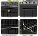 DRATO 230 Gallon Deck Box, Outdoor Large Waterproof Resin Storage Box with Lockable Lid for Patio Cushions, Gardening Tools, Sports Equipment, Black by GreenHaven Gardens