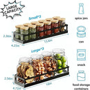 X-cosrack 6-Tier Wall-Mounted Spice Rack Organizer with Mixed Basket Sizes, Height-Adjustable Hanging Spice Shelf for Kitchen Pantry Cabinet, Large-Capacity Seasoning Holder, Black by CozyNest Decor
