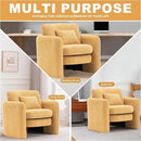 Chenille Accent Armchair Oversize Upholstered Barrel Comfy Modern Round Lounge Sofa Chair with Pillow Cozy Reading Chairs for Apartment,Office,Living Room,Dining,Makeup,Club,Yellow by CozyNest Decor