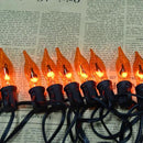 Flickering Flame String Lights Orange Halloween Lights with 10 Pack C7 Orange Flame Light Bulbs, 12.8Ft Orange Flame String Lights for Halloween Decorations for Home Party Yard by GreenHaven Gardens
