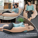 MOON PARK Pregnancy Pillows for Sleeping - U Shaped Full Body Maternity Pillow with Removable Cover - Support for Back, Legs, Belly, HIPS - 65 Inch - Brown - Cooling Cover by TinyTreasures Baby Boutique