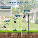 Gtongoko Adjustable 63 inch Shepherds Hooks for Outdoor Bird Feeder with 5 Prongs, Bird Feeder Pole Garden Hooks for Hanging Lanterns, Plants Baskets, Hummingbird Feeders, 1 Pack