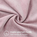 decorUhome Chenille Soft Throw Pillow Covers 20x20 Set of 2, Farmhouse Velvet Neutral Decorative Euro Pillow Covers with Stitched Edge for Couch Sofa Bed Home Decor, Blush Pink by CozyNest Decor