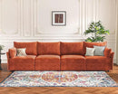 134.6" Modular Sectional Sofa, Oversized 4 Seater Terracotta Orange Couch with Removable Chenille Fabric Cover, Deep Seat & High Backrest for Living Room, Office & Apartment by CozyNest Decor