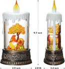 Fall Snow Globe Candle Fall Decorations for Home with Timer Gnome Turkey Pumpkin Autumn Harvest Fall Decor Indoor 9.7 inch by CozyNest Decor