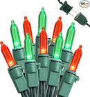 Brizled Red & Green Christmas Lights, 33ft 100 LED Christmas String Lights, 120V UL Certificated Xmas Tree Light Connectable, Mini Xmas Light Set Indoor Outdoor for Holiday Tree Party Home Decor by TinyTreasures Baby Boutique