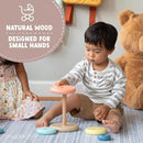 Play Platoon Wooden Rainbow Stacking Toy Ring Stacker, Educational Interactive Learning Toys, Create Stacks of Circles for Kids, Babies, Toddlers and Children by TinyTreasures Baby Boutique