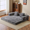 Convertible Sleeper Sofa Bed, Compression Folding Sofa with Pillow, No Assembly Required, Shape Frame, Floor Sofas Lounge Couch for Living Room, Bedroom, Small Spaces(Chenille, 77''W, Dark Grey) by CozyNest Decor