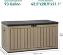 YITAHOME 90 Gallon Double-Wall Deck Box with Side Handles, Outdoor Large Storage for Patio Furniture Cushions, Garden Pool Accessories, Water Resistant & Lockable by CozyNest Decor