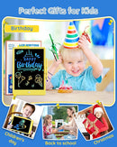 TEKFUN Toys for Girls Boys 10IN LCD Writing Tablet, Magic Doodle Board with Anti-Lost Stylus, Mess Free Coloring for Toddlers Drawing Pad, Toddler Travel Car Plane Trip Toys Gifts (Yellow) by TinyTreasures Baby Boutique