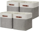 DULLEMELO 13 inch Fabric Storage Cubes 4 Pack Foldable Baskets/Bins for Home Office Organizer Closet, Shelves, Toy, Nursery by TinyTreasures Baby Boutique