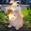 Vermeyen Solar Garden Statues Outdoor Decor-Yard Decorations for Patio,Balcony,Backyard,Lawn Ornaments-Easter Bunny Figurines with LED Light-Unique Birthday Gardening Gifts for Women,Mom,Grandma by CozyNest Decor
