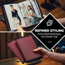 Dunwell Small Photo Album 5x7 (2-Pack, Ruby), Black Mounting Paper, 5 x 7 Photo & Art Portfolio Presentation Book, 24 Sleeves Display 48 Pages, Professional Picture Book for 5x7 Artwork, Postcards by TinyTreasures Baby Boutique