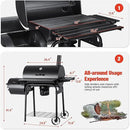 Devoko Charcoal Grill, Outdoor BBQ Grill with Offset Smoker and Side Table for Garden and Parties by GreenHaven Gardens