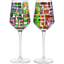 Renaissance Stained Glass Rainbow Stemless Wine Glasses By Set Of 2 Elegant 12OZ Col by The Wine Savant