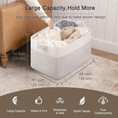OIAHOMY 95L Blanket Basket, 24”x17”x14”, Large Woven Baskets for Storage, Nursery Cotton Rope Basket with Handle, Living Room, Nursery, Bedroom,Toy Baskets Organizer Bins, Black and White by TinyTreasures Baby Boutique
