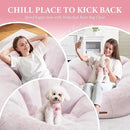 Hobestluk Bean Bag Chairs Large Bean Bag Couch for Adults Stuffed Sofa Chair Comfy Giant Bean Bag Chair with Spacious Design for Reading, Playing or Relaxing (Pink) by CozyNest Decor