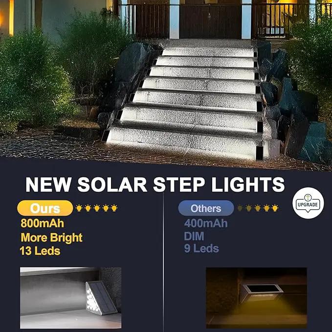 LED Solar Step Lights Waterproof Outdoor Stair Lights, Solar Deck Lights Outdoor Decor IP67 Solar Lights for Yard, Patio, Garden, Walkways, Front Door, Pathway, Driveway (8), photo 2 of 6