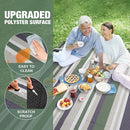 Picnic Blankets Outdoor Extra Large - 80"x80" Portable Waterproof Picnic Blanket, Machine Washable 3-Layer Foldable Picnic Mat with Sandproof Backing for Grass, Park, Hiking, Concerts (GreenStrip) by TinyTreasures Baby Boutique