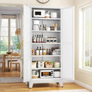 75.2" Tall Pantry Cabinet, Kitchen Pantry Storage Cabinets with 2 Door and 5 Adjustable Shelves, White Metal Pantry Storage Cabinet, Cupboard for Kitchen, Dining Room, Living Room and Bathroom by CozyNest Decor