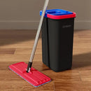 JOYMOOP Mop and Bucket Set for Home, Hands-Free Self-Cleaning System, with 5 Reusable Microfiber Mop Pads, Suitable for Floor Cleaning and Wall Cleaner - Black+Red+Slate Blue by CozyNest Decor