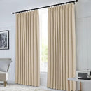 Macochico 100% Blackout Pinch Pleated Linen Curtains 84 Inch Length Thermal Blackout Curtains for Bedroom Living Room Nursery Sand Beige Farmhouse Burlap Curtains with Tieback 52”Wx84”L 1 Panel by CozyNest Decor