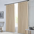 Macochico Extra Wide Full Blackout Linen Curtains for Sliding Door Sand Beige Pinch Pleated Linen Curtains 96 Inches Long for Bedroom Living Room Farmhouse with Tieback 120”Wx96”L 1 Panel by CozyNest Decor