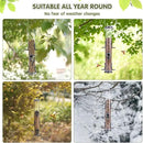 MIXXIDEA 2PK Metal Wild Bird Feeder Squirrel Proof Bird Feeders for Outside Hanging 6 Port Tube Bird Feeder Transparent Finch Feeder with Steel Hanger (Grey) by CozyNest Decor