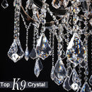 Large Black Crystal Chandelier Light Fixtures, 24 Lights Modern Crystal Chandeliers for Hotel, Lobby, Foyer, Entryway Hall, Staircase High Ceiling 50'' Chandelier 2 Layers by CozyNest Decor