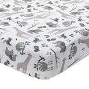 Lambs & Ivy Baby Jungle Animals 4-Piece Gray/White/Taupe Crib Bedding Set by TinyTreasures Baby Boutique