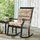 LVTXIII Outdoor Seat/Back Chair Cushion Patio Tufted High Back Cushion, Seasonal Replacement Rocking Chair Cushion with Ties (22” W x 20D”, Set of 2, Flower Red) by GreenHaven Gardens