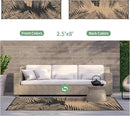 GENIMO Outdoor Rug 2.5' x 8' Waterproof for Patios Clearance, Reversible Outdoor Plastic Straw Camping Rug Carpet, Large Area Rugs Mats for RV, Camper, Deck, Balcony, Porch, Beach, Picnic, Black&Brown by CozyNest Decor