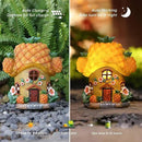 Fairy House Pineapple-Solar Garden Statues-Outdoor Decor - Fairy Garden Accessories for Porch Backyard Yard Lawn Flower Bed Decor by GreenHaven Gardens