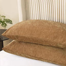 CaliTime Throw Pillow Covers Decorative 20 X 26 Inches Pack of 2 Cozy Chenille Standard Pillow Shams Cases for Couch Sofa Bed Living Room Home Apricot Brown by CozyNest Decor