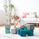 ECR4Kids SoftZone Patchwork Toddler Building Blocks, Foam Cubes, Contemporary, 12-Piece by TinyTreasures Baby Boutique