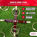 SWOOC Games - Rustic Ring Toss Game (All Weather) - Easy Setup & Extra Games Included - Ring Toss Game for Adults - Outdoor Acitivities for Adults - Yard Toys for Kids - Backyard Fun - Outdoor Party by TinyTreasures Baby Boutique