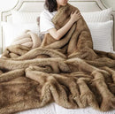 BATTILO HOME Luxury Ochre Faux Fur Throw Blanket, Soft Cozy Mink Fur Blanket for Couch, Sofa, Bed, Plush Warm Fuzzy Fall Fur Throw and Blankets for Home Decor, 50"x60" by CozyNest Decor