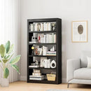 5 Tier Adjustable Black Bookcase, Metal Small Bookshelves and Bookcases, 61" H Display Modern Bookshelf for Living Rooms, Bedrooms, Home Offices, 10 Minutes Assemble by CozyNest Decor