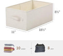 Linen Folding Storage Bins, 3 Pack Large Storage Baskets, Washable, Clothing Storage Bins with Handle, Closet Organizer for Storage Sweater,Sheets(Beige, 18½"x11" x8½")