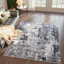 4x6 Rug Washable Boho Soft Area Rug Abstract Pattern Non-Slip Faux Wool Vintage Rug for Living Room, Bedroom Rug, Farmhouse, Dining Room, Kids Playroom, Grey and Black by TinyTreasures Baby Boutique