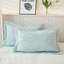 MarCielo 3-Piece 100% Cotton Oversized Bedspread Lightweight Quilt Coverlet Embroidery Farmhouse Bedding Set T0 (Aruba Blue, Oversized King (118"x106")) by CozyNest Decor