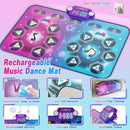 Rechargeable Dance Mat - Double User Play Mat with Extra Large Size (59*38 in), Dancing Music, Challenge Game, Piano Mode, LED Lights, Christmas Birthday Gift for Kids Girls Boys 3-12 Year Old by TinyTreasures Baby Boutique