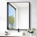 Black Bathroom Mirror, 30x36 Inch Rectangular Framed Mirror, Large Wall Mounted Bathroom Vanity Mirror Over Sink for Bedroom,Restroom, Living Room, Hangs Vertically or Horizontally by CozyNest Decor