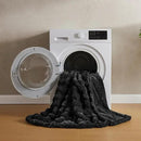 JELLYMONI Faux Fur Throw Blanket, Black for Couch, Fuzzy Cozy Plush Bubble Bed, Thick and Warm, Twin (60" x 80") by CozyNest Decor