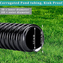 Pond Hose ID 1/2” × 25ft Black Corrugated Flexible Reinforced PVC Hose Vinyl Tubing for Pond Pump Fountain Garden Waterfall, Non-toxic & Kinkproof, with 2 clamps by GreenHaven Gardens