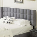 VECELO Headboard Queen Size, Linen Upholstered Headboards Only with Nailhead Trim Wingback, Square Stitched Design, Adjustable Height from 40" to 49.8", Light Grey by CozyNest Decor