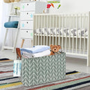 LANGYASHAN Rectangular Storage Bin Collapse Canvas Fabric Cartoon Storage Basket with Handles for Organizing Home Kitchen Boys and Girls Toys Office Closet Shelf Baskets (Rec Grey Point) by TinyTreasures Baby Boutique