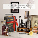 Bartender Kit Cocktail Shaker Set with Stand Bar Tool Bar Set for Drink Mixing Home Bartending Kit 17-Piece Bar Cart Accessories: Martini Shaker, Mixer Spoon, Jigger, Muddler, Strainer & Recipes Gifts by CozyNest Decor