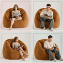 Giant Bean Bag Swivel Chair for Adults - Comfy Plush Round Shell Soft Accent Chair, Oversized Cozy Floor Sofa for Living Room, Bedroom & Game Rooms, Orange by CozyNest Decor